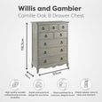 Camille Chest - 8 Drawer - Grey Oak