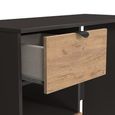 Bora Dressing Table - 2 Drawer - Open Shelf - Single - Gold Craft Oak and Graphite