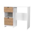 Bora Dressing Table - 2 Drawer - Open Shelf - Single - Gold Craft Oak and White Matt
