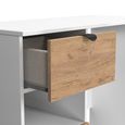 Bora Dressing Table - 2 Drawer - Open Shelf - Single - Gold Craft Oak and White Matt