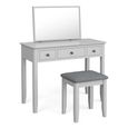 Stowe Dressing Table Set - 3 Drawer - Grey