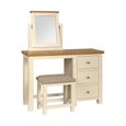Lundy Dressing Table - 3 Drawer with Stool - Ivory Painted
