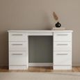 Knightsbridge Dressing Table - Double - 6 Drawer - White Gloss