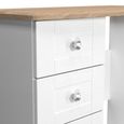 Sussex Single Dressing Table - 3 Drawer - White and Oak