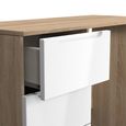 Milan Dressing Table - Single - 3 Drawer - White Gloss and Oak