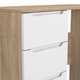 Milan Dressing Table - Single - 3 Drawer - White Gloss and Oak