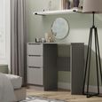 Milan Dressing Table - Single - 3 Drawer - Grey