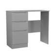 Milan Dressing Table - Single - 3 Drawer - Grey