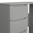 Milan Dressing Table - Single - 3 Drawer - Grey