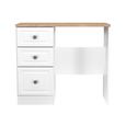 Norfolk Dressing Table - Single - 3 Drawer - White and Oak