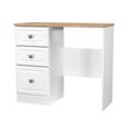 Norfolk Dressing Table - Single - 3 Drawer - White and Oak
