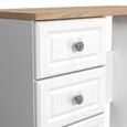 Norfolk Dressing Table - Single - 3 Drawer - White and Oak