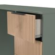 Java Fluted Dressing Table - 6 Drawer - Double - Natural and Reed Green