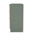 Java Fluted Dressing Table - 6 Drawer - Double - Natural and Reed Green