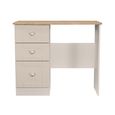 Sussex Single Dressing Table - 3 Drawer - Cashmere and Oak
