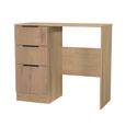 Java Fluted Dressing Table - 3 Drawer - Single - Natural and Nebraska