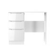 Milan Dressing Table - Single - 3 Drawer - White Gloss