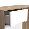 Monaco Dressing Table - Single - 3 Drawer - White Matt and Oak