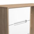 Monaco Dressing Table - Single - 3 Drawer - White Matt and Oak