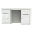Monaco Dressing Table - Double - 6 Drawer - White Gloss and Cashmere