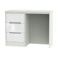 Monaco Dressing Table - Single - 3 Drawer - White Gloss and Cashmere