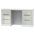 Monaco Dressing Table - Double - 6 Drawer - Cashmere Gloss and White