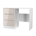 Monaco Dressing Table - Single - 3 Drawer - Cashmere Gloss and White