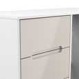 Monaco Dressing Table - Single - 3 Drawer - Cashmere Gloss and White