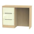 Monaco Dressing Table - Single - 3 Drawer - Cream Gloss and Light Oak