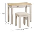 Windermere Painted Dressing Set - 2 Drawer - Oyster Grey