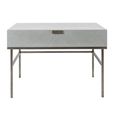 Lilly Dressing Table - 1 Drawer - Chevron - Soft Grey and Bronze - Wood and Metal