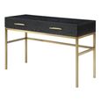 Tulip Dressing Table - 2 Drawer - Wenge Black and Gold - Wood and Metal