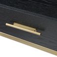 Tulip Dressing Table - 2 Drawer - Wenge Black and Gold - Wood and Metal