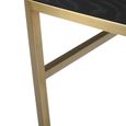 Tulip Dressing Table - 2 Drawer - Wenge Black and Gold - Wood and Metal