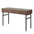 Willow Dressing Table - 2 Drawer - Tobacco Walnut and Beige - Wood and Marble Effect