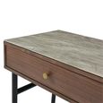 Willow Dressing Table - 2 Drawer - Tobacco Walnut and Beige - Wood and Marble Effect