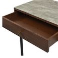 Willow Dressing Table - 2 Drawer - Tobacco Walnut and Beige - Wood and Marble Effect