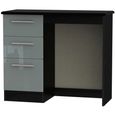 Knightsbridge Grey Gloss and Black 3 Drawer Single Dressing Table thumbnail 2