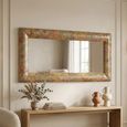 Mosaic Natural Handcrafted Mango Wood Wall Mirror - 60cm x 120cm thumbnail
