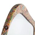 Mosaic Natural Handcrafted Mango Wood Abstract Wall Mirror - 120cm x 68cm thumbnail 2