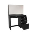 Ava Single Dressing Table - 5 Drawer - Black