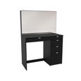 Ava Single Dressing Table - 5 Drawer - Black