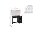 Ava Single Dressing Table - 5 Drawer - Black
