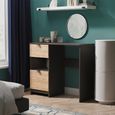 Bora Dressing Table - 2 Drawer - Open Shelf - Single - Gold Craft Oak and Graphite