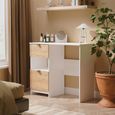 Bora Dressing Table - 2 Drawer - Open Shelf - Single - Gold Craft Oak and White Matt