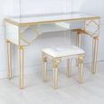 Casablanca Dressing Table - Mirrored - Gold Trim