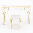 Casablanca Dressing Table - Mirrored - Gold Trim