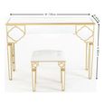 Casablanca Dressing Table - Mirrored - Gold Trim