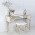 Casablanca Dressing Table - Mirrored - Gold Trim