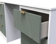 Las Vegas Dressing Table - Double - 6 Drawer - White and Green